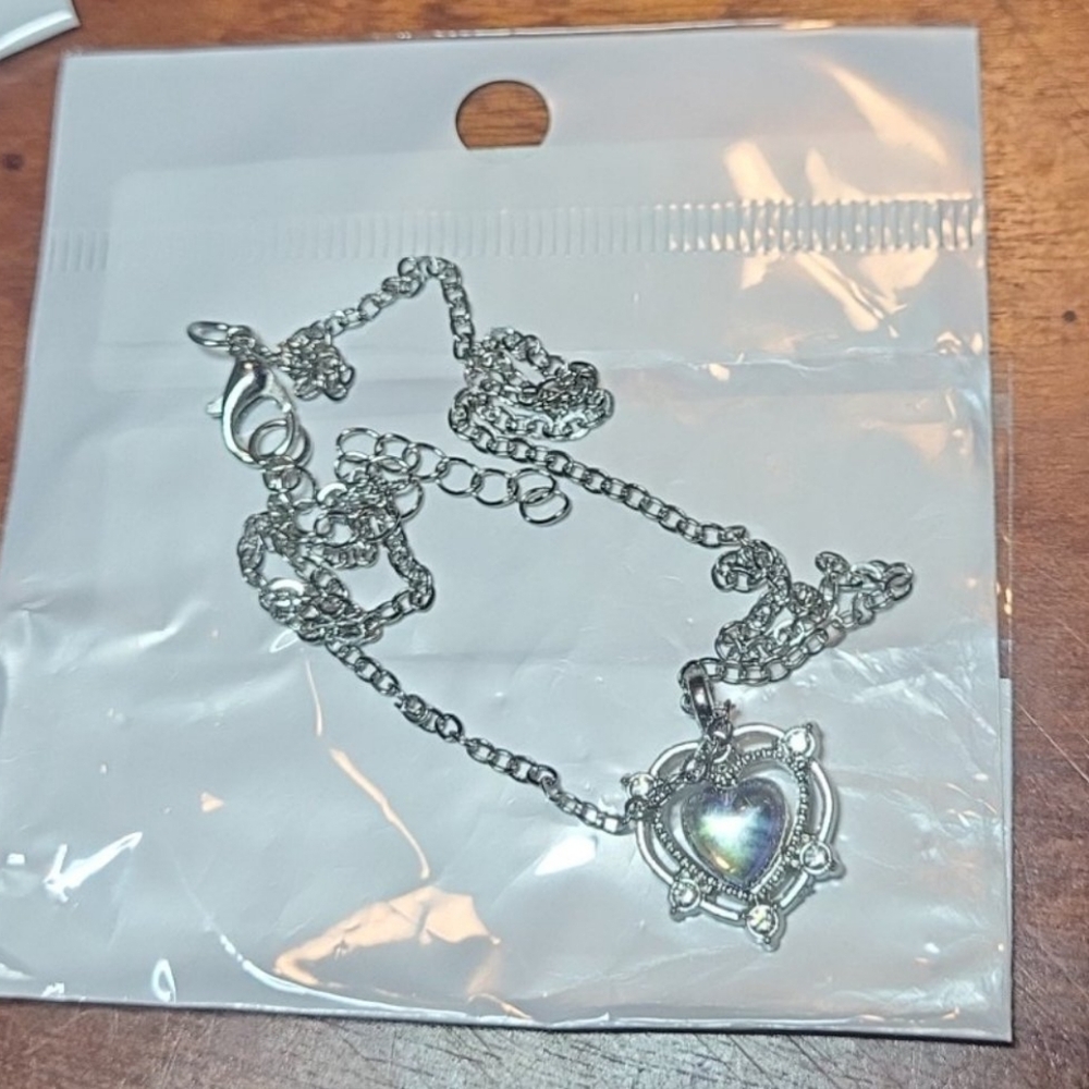 Moonstone heart necklace